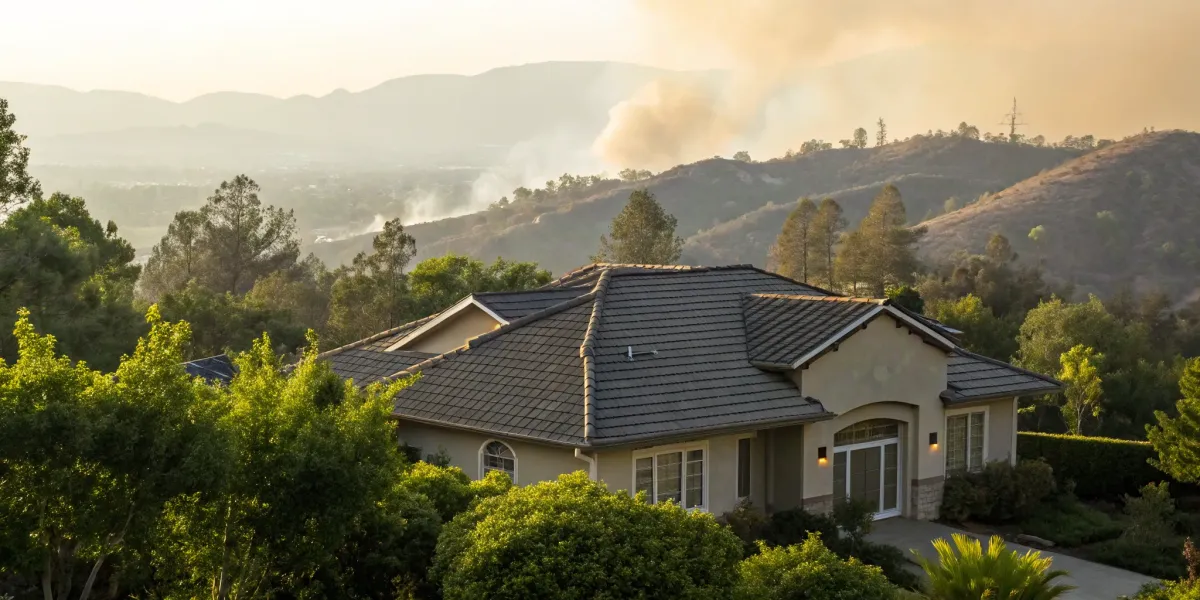 Class A roof assembly protects a home.