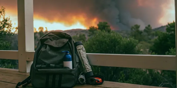 One of the best pre-made wildfire go bags packed with essentials, ready for an emergency evacuation.